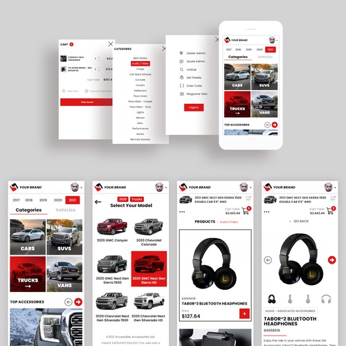 Redesign car accessories shopping cart software.