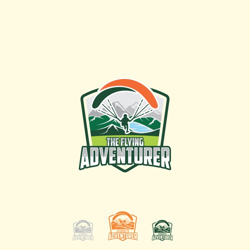 The flying Adventurers, logo for a paragliding group.