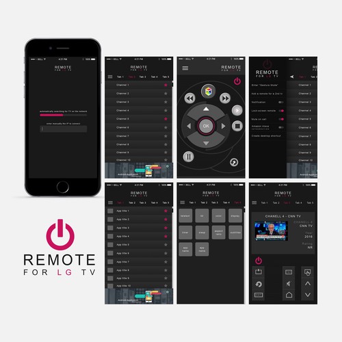Design a remote control app for TVs