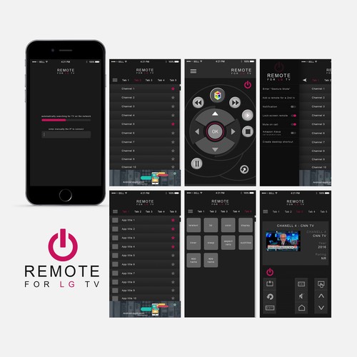 Design a remote control app for TVs