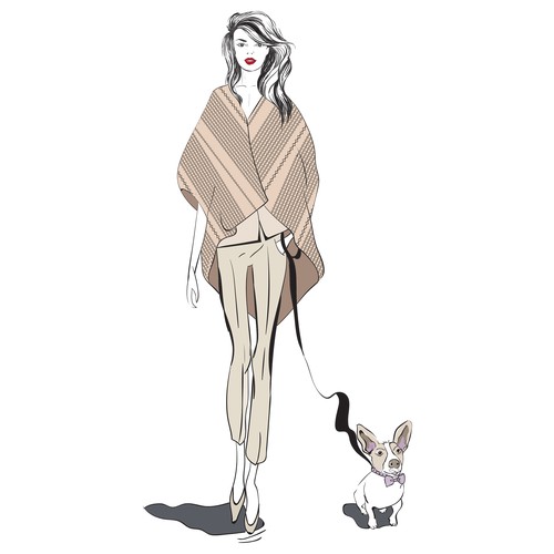 Series of mini "Ways to Wear" fashion illustrations for Women's Luxury Shawl Brand