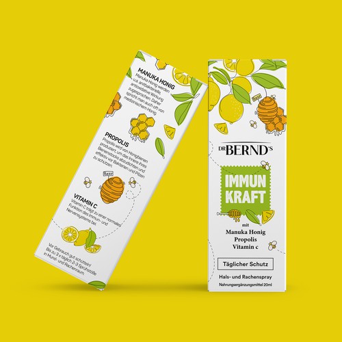 Packaging box design - nature oriented design for new IMMUNE SPRAY