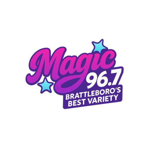 Vibrant Radio Station Logo for Magic 96.7 — Brattleboro’s Best Variety