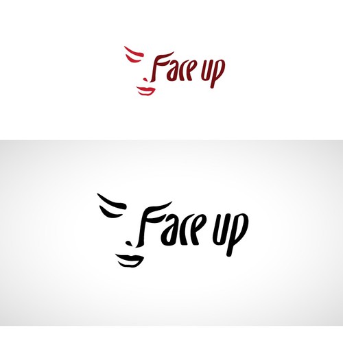 face and text inside