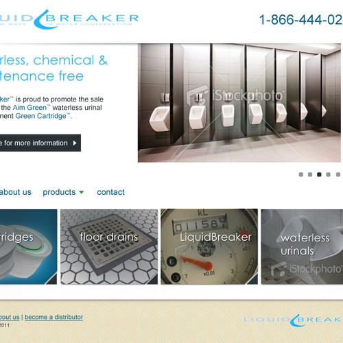 Need a Sharp, Clean Homepage & Product page for Liquid Breaker!