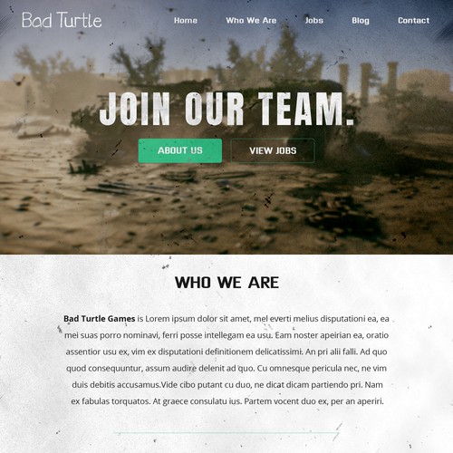 Website Design Entry for Bad Turtle Games