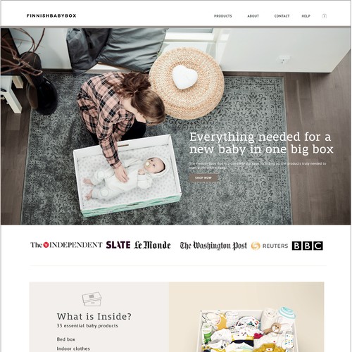 Web design for a Finnish baby store