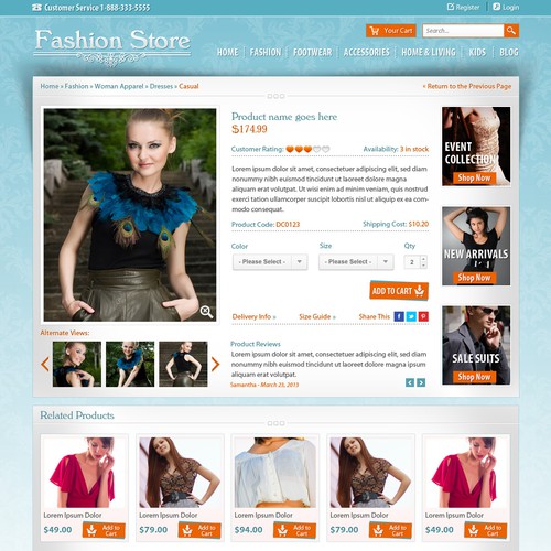 Create the next website design for fashion store