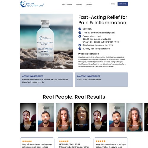 Landing page design