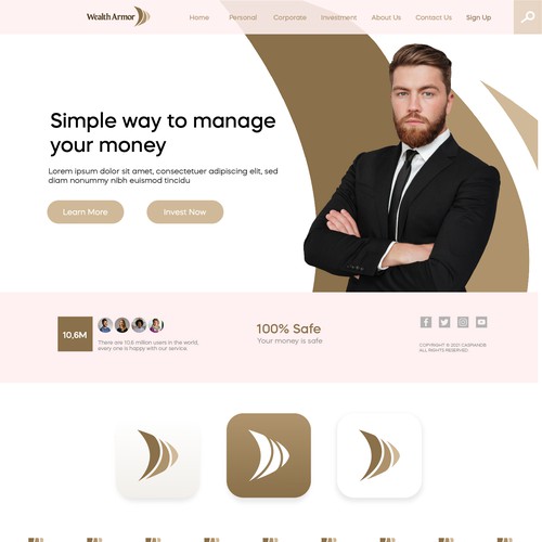 landing page design For financial company