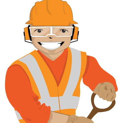 Happy worker, safety equipment