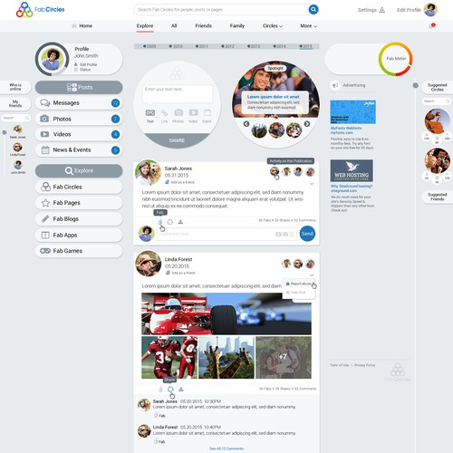 Social Networking User Interface