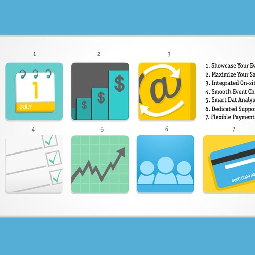 Set of 7 Icons for TicketLeap