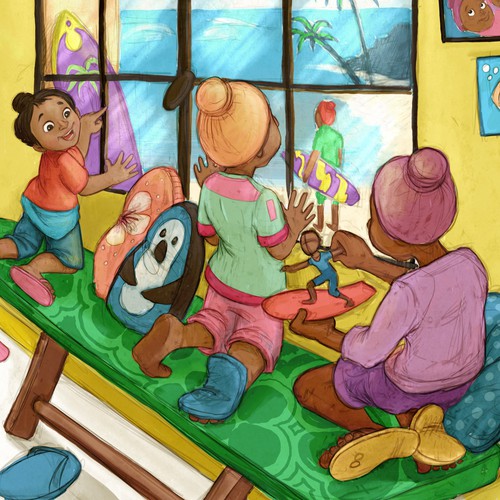 At the window