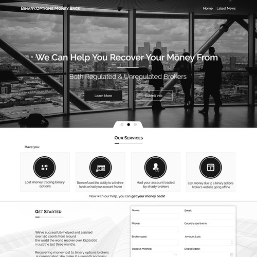 Landing Page for consultant and assist people