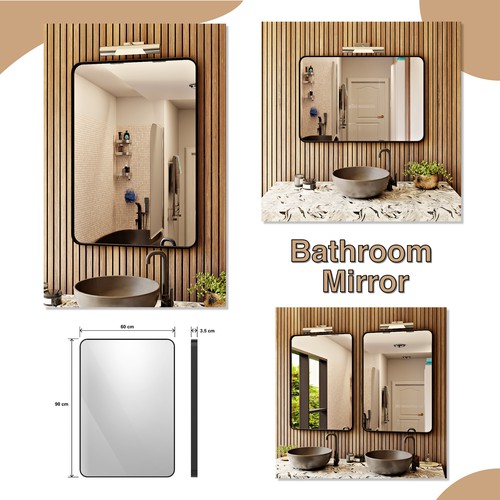 Aluminum Framed Bathroom Mirror
