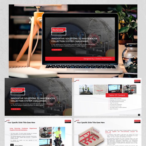 PowerPoint Design for the "RedZone Robotics" Project.