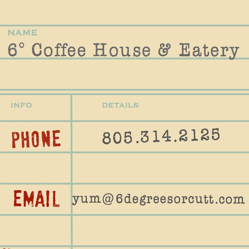 Create vintage business cards for coffee shop
