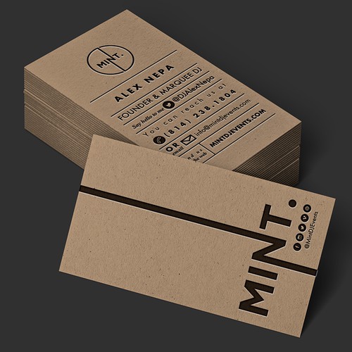 Business Card & Branding Design for Mint DJ Events