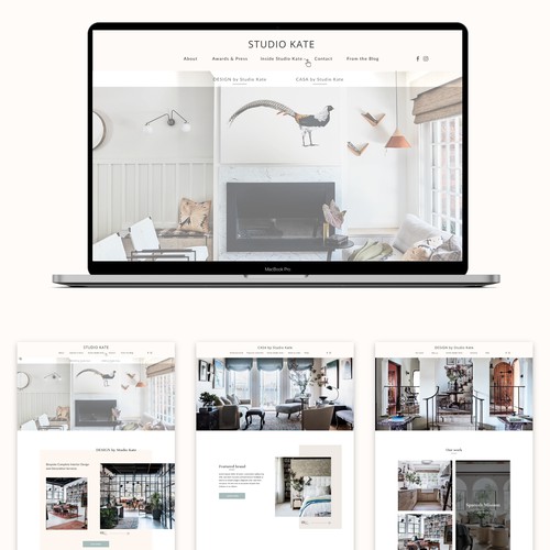 Clean, premium, chic website for interior designer