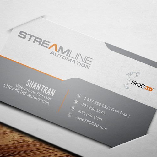 Corporate Business Card Design for STREAMLINE AUTOMATION