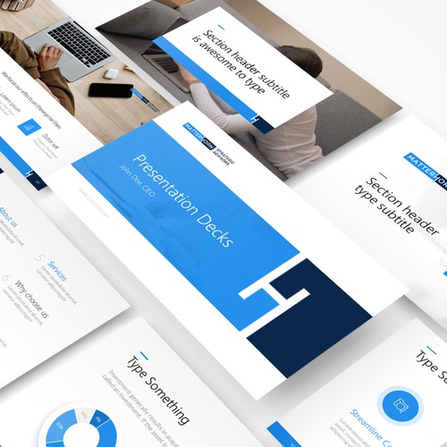 Blue Powerpoint template design concept