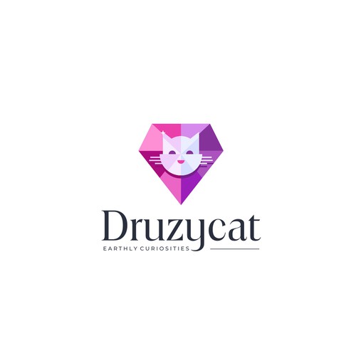 Logo design for Druzycat (an online crystal and metaphysical shop)!