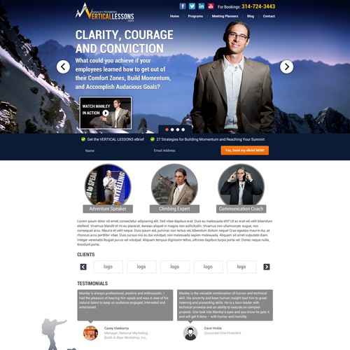 Vertical Lessons  landing page