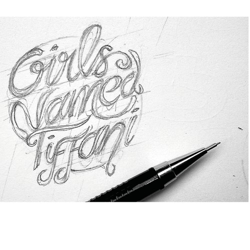 Create a unique, eye-catching logo for a unique clothing store "Girls Named Tiffani"