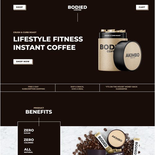 One pager for Bodied Coffee brand