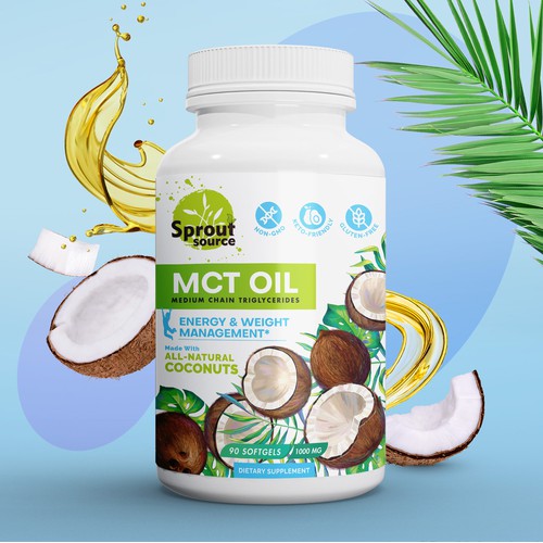 MCT Oil  Supplement label design