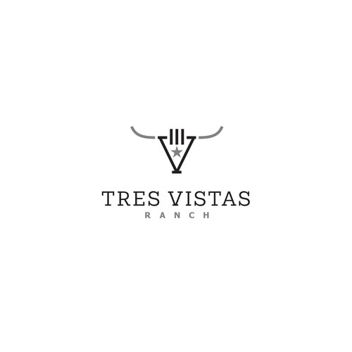 Tres Vistas Ranch logo design