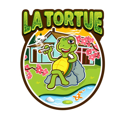 Illustrated Logo for a Turtle Themed House Used For Fun Events