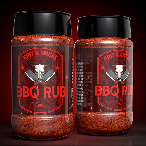 BBQ rub Bootle label design