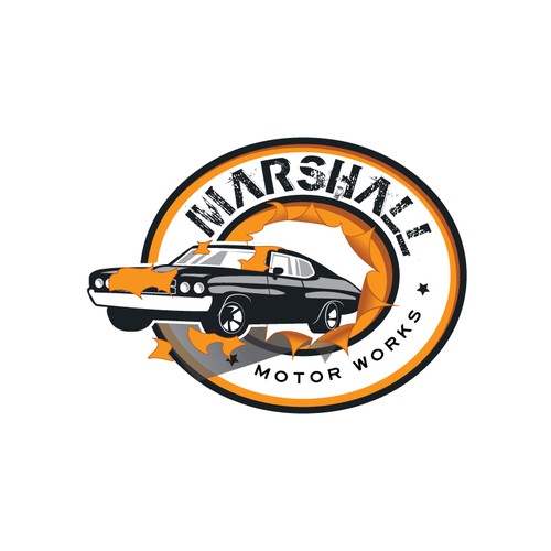 Car dealership retro logo design