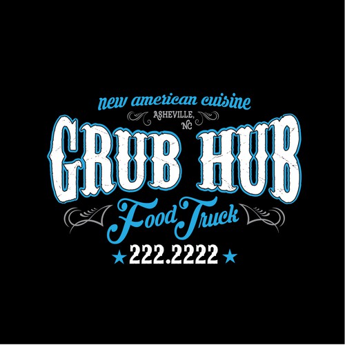 clean, unique, vintage logo design for a food truck