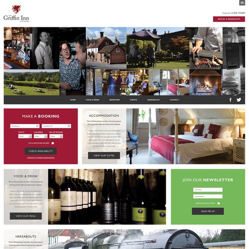 The Griffin Inn Traditional English Pub Web Design