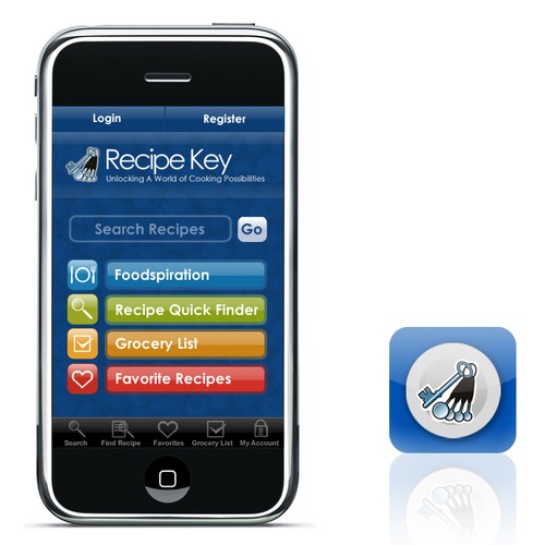 Recipe Key iPhone App & Icon