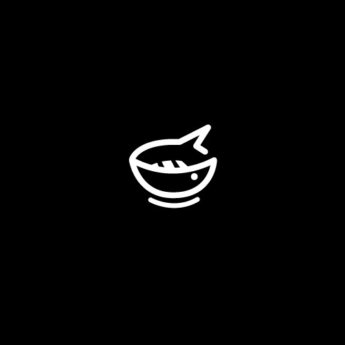 Logo concept fish x bowl for restaurant