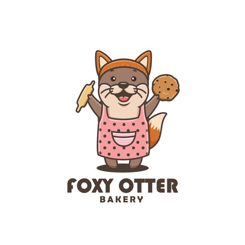 Playful Cartoon Logo of Foxy Otter Bakery
