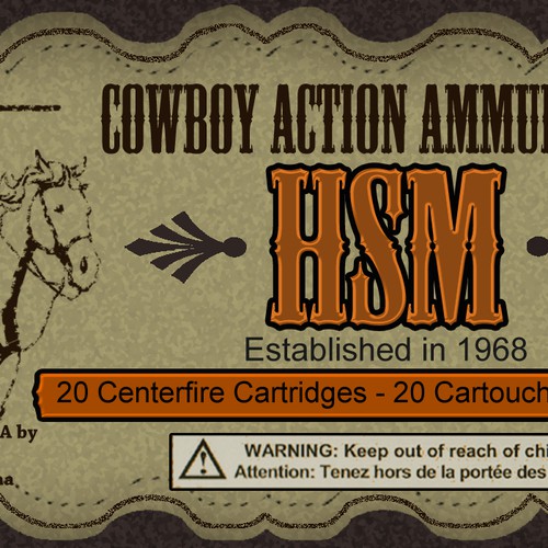 Vintage Western Themed Package Design Needed for "Cowboy Action" Ammunition