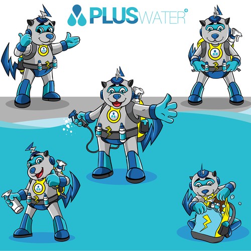 Fun creative mascot for Pluswater