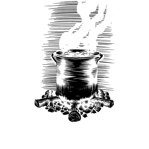 Create a Black and White Illustration for a Salsa Label