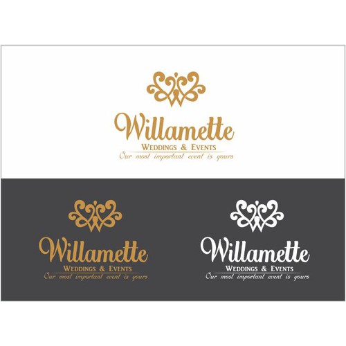 Create a beautiful, elegant logo for Willamette Weddings and Events