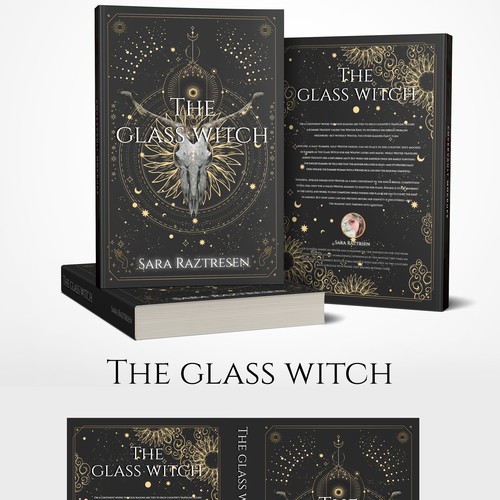 Design a Dark Sorceress Themed Fantasy Book Cover:the glass witch