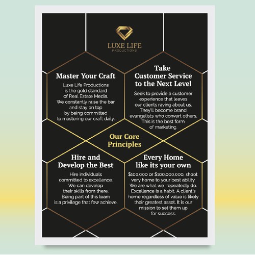 Company's values poster concept