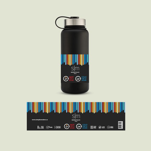 label design for vacuum insulated bottle.