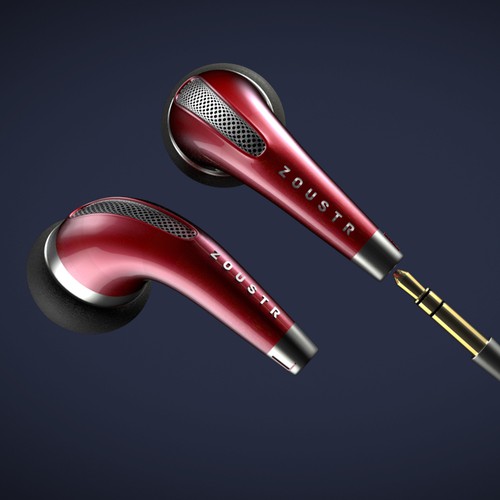 Zoustr earphone design and rendering