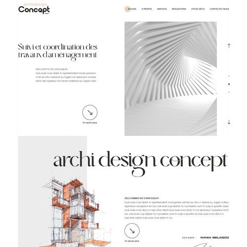 Website Design – Concept design Architecture Portfolio