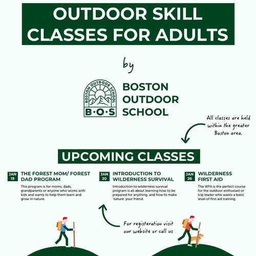 Flyer Design for a Outdoor Skill Classes 